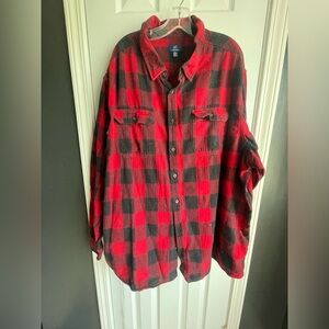 George Red and Black Checkered Men's Flannel Shirt